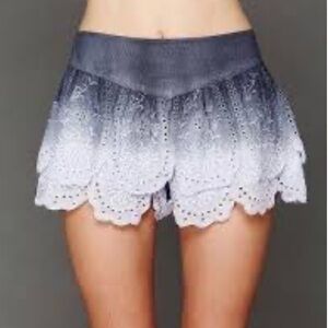 Free People Gray and White Lace Skort